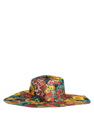 Dolce & Gabbana Herre Multifarvet Brocade Bredskygget Fiskerhat Capello Hat - 60 cm|XL - Solhatte