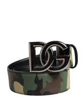 Dolce & Gabbana Men Multicolor Camouflage Logo Buckle Belt - 95 cm / 38 Inches