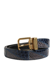 Dolce & Gabbana Men Multicolor Leather Metal Buckle Belt - 90 cm / 36 Inches