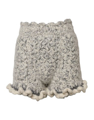 Dolce & Gabbana Metallic Bouclé Knit Cashmere Ruffled Shorts - IT38 | XS - Short Trousers
