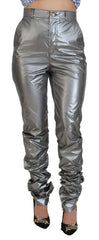 Dolce & Gabbana Metallic Silver High Waist Skinny Pants - IT40|S - Trousers
