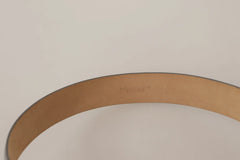 Dolce & Gabbana Metallic Silver Leather Metal Waist Buckle Belt - 65 cm / 26 Inches - Belts