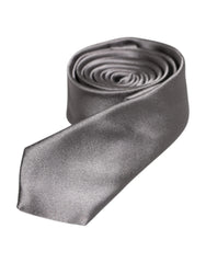 Dolce & Gabbana Metallic Silver Silk Adjustable Necktie Tie - Neckties