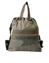 Dolce & Gabbana Military Green Patchwork Rucksack Backpack Bag - Backpacks