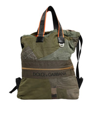 Dolce & Gabbana Military Green Patchwork Rucksack Backpack Bag - Backpacks