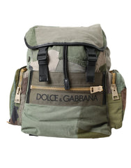 Dolce & Gabbana Military Green Patchwork Rucksack Backpack Bag - Backpacks