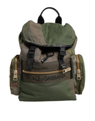 Dolce & Gabbana Military Green Patchwork Rucksack Backpack Bag - Backpacks