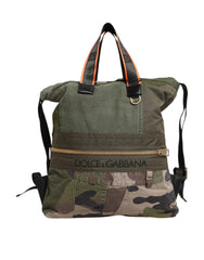 Dolce & Gabbana Military Green Patchwork Rucksack Backpack Bag - Backpacks