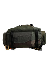 Dolce & Gabbana Military Green Patchwork School Backpack Bag - Backpacks