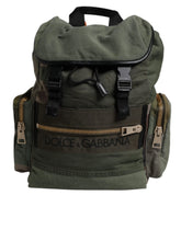 Dolce & Gabbana Military Green Patchwork Travel Backpack Bag - Backpacks