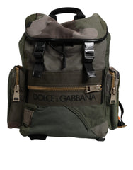 Dolce & Gabbana Military Green Patchwork Travel Backpack Bag - Backpacks