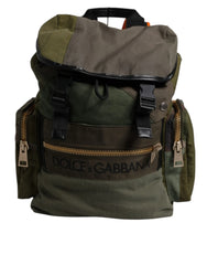 Dolce & Gabbana Military Green Patchwork Travel Backpack Bag - Backpacks