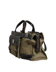 Dolce & Gabbana Military Green Two Tone Tote Duffel Shoulder Borse Bag