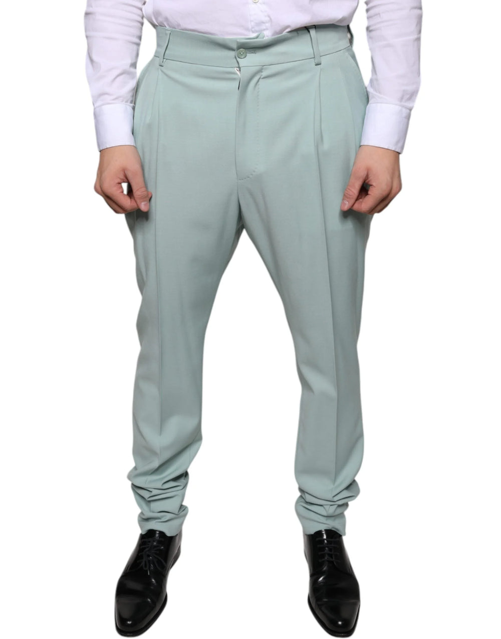 Dolce & Gabbana Mint Green Cotton Dress Pants - IT48 | M - Trousers