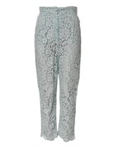 Dolce & Gabbana Mint Green Cotton Floral Lace Trousers Pants - IT40|S - Trousers