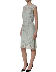 Dolce & Gabbana Mint Green Lace Sleeveless Knee Length Dress - IT42|M