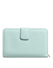 Dolce & Gabbana Mint Green Leather Bifold Continental Clutch Wallet - Wallets