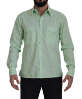 Dolce & Gabbana Mint Green Long Sleeves Button Down Shirt - IT42 | XL - Shirts