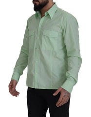 Dolce & Gabbana Mint Green Long Sleeves Button Down Shirt - IT42 | XL - Shirts