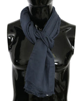 Dolce & Gabbana Modal Navy Blue Neck Wrap Men Shawl Scarf