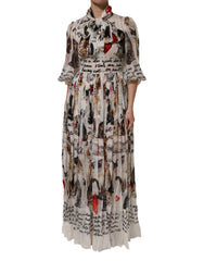 Dolce & Gabbana Multicolor Animal Print Silk Ascot Maxi Dress - IT40|S - Dresses
