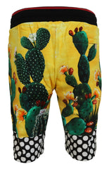 Dolce & Gabbana Multicolor Cactus Print Cotton Sweat Shorts - IT44 | XS - Jogger Shorts