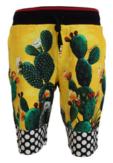 Dolce & Gabbana Multicolor Cactus Print Cotton Sweat Shorts - IT44 | XS - Jogger Shorts