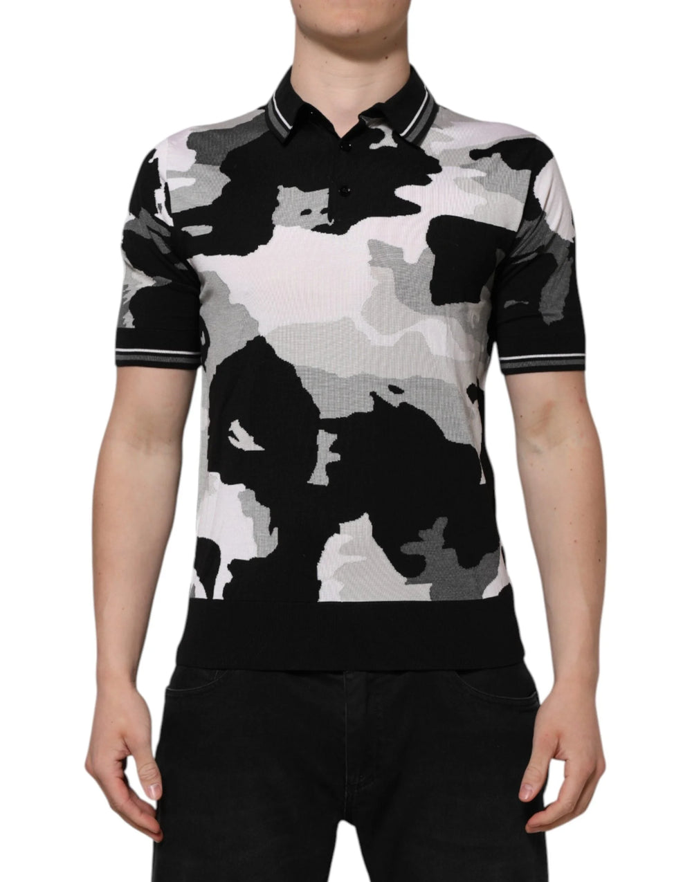 Dolce & Gabbana Multicolor Camouflage Collared Polo T-shirt - Polos