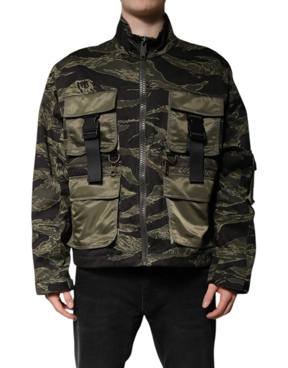 Dolce & Gabbana Multicolor Camouflage Cotton Bomber Jacket - IT52 | XL - Bomber Jackets