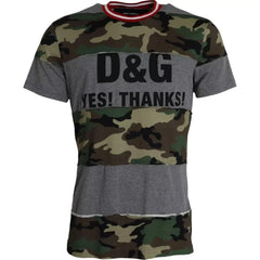 Dolce & Gabbana Multicolor Camouflage Cotton Crew Neck Men T-shirt - IT50 | L - T-Shirts