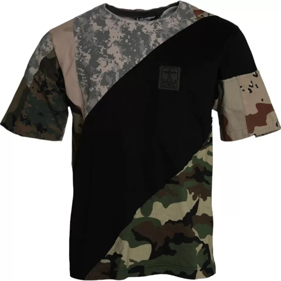 Dolce & Gabbana Multicolor Camouflage Cotton Round Neck Men T-shirt - IT46 | S - T-Shirts