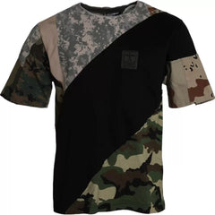 Dolce & Gabbana Multicolor Camouflage Cotton Round Neck Men T-shirt - IT46 | S - T-Shirts
