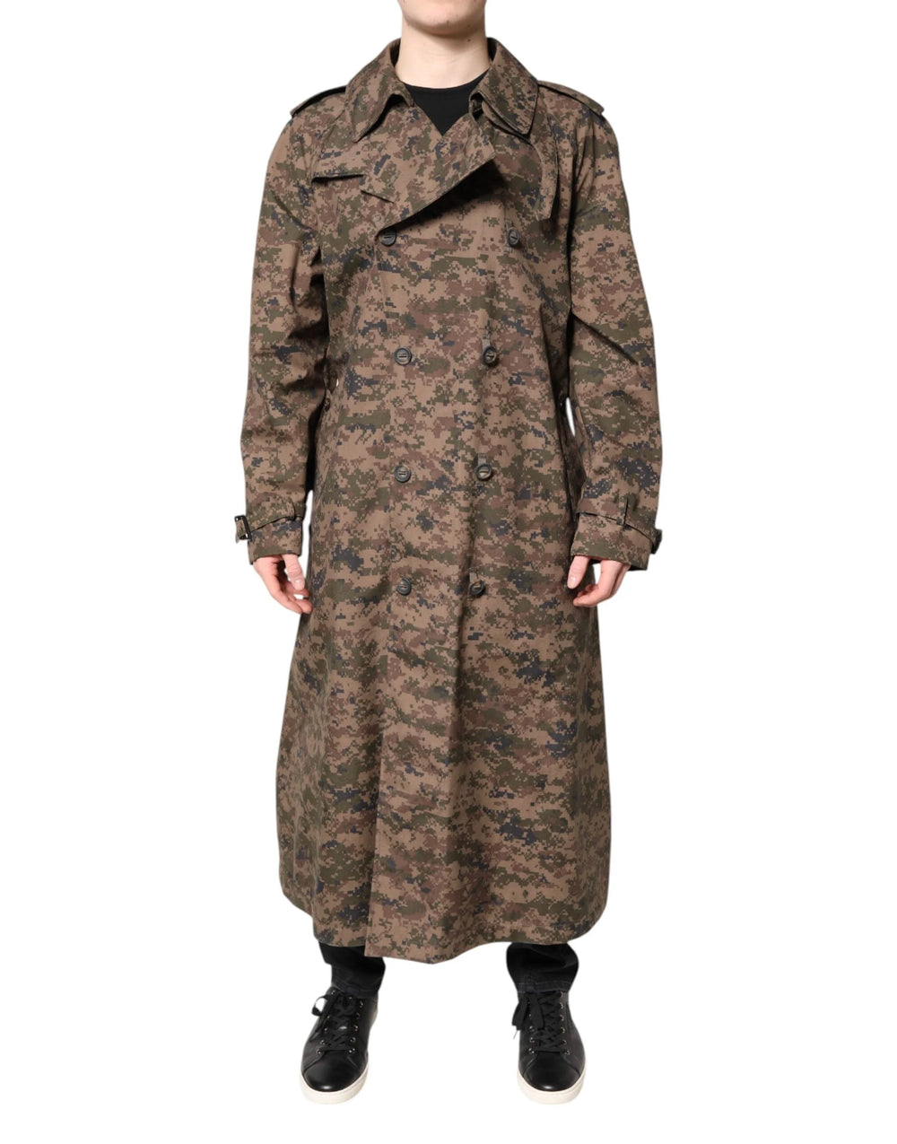 Dolce & Gabbana Multicolor Camouflage Double Breasted Coat Jacket - IT54 | XL - Trench Coats