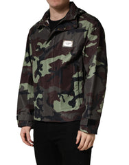 Dolce & Gabbana Multifarvet Camouflage Hættet Bomber Jakke - IT46 | S