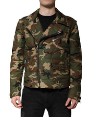 Dolce & Gabbana Multicolor Camouflage Nylon Biker Jacket - IT52 | XL - Bomber Jackets