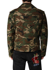 Dolce & Gabbana Multicolor Camouflage Nylon Biker Jacket - IT52 | XL - Bomber Jackets
