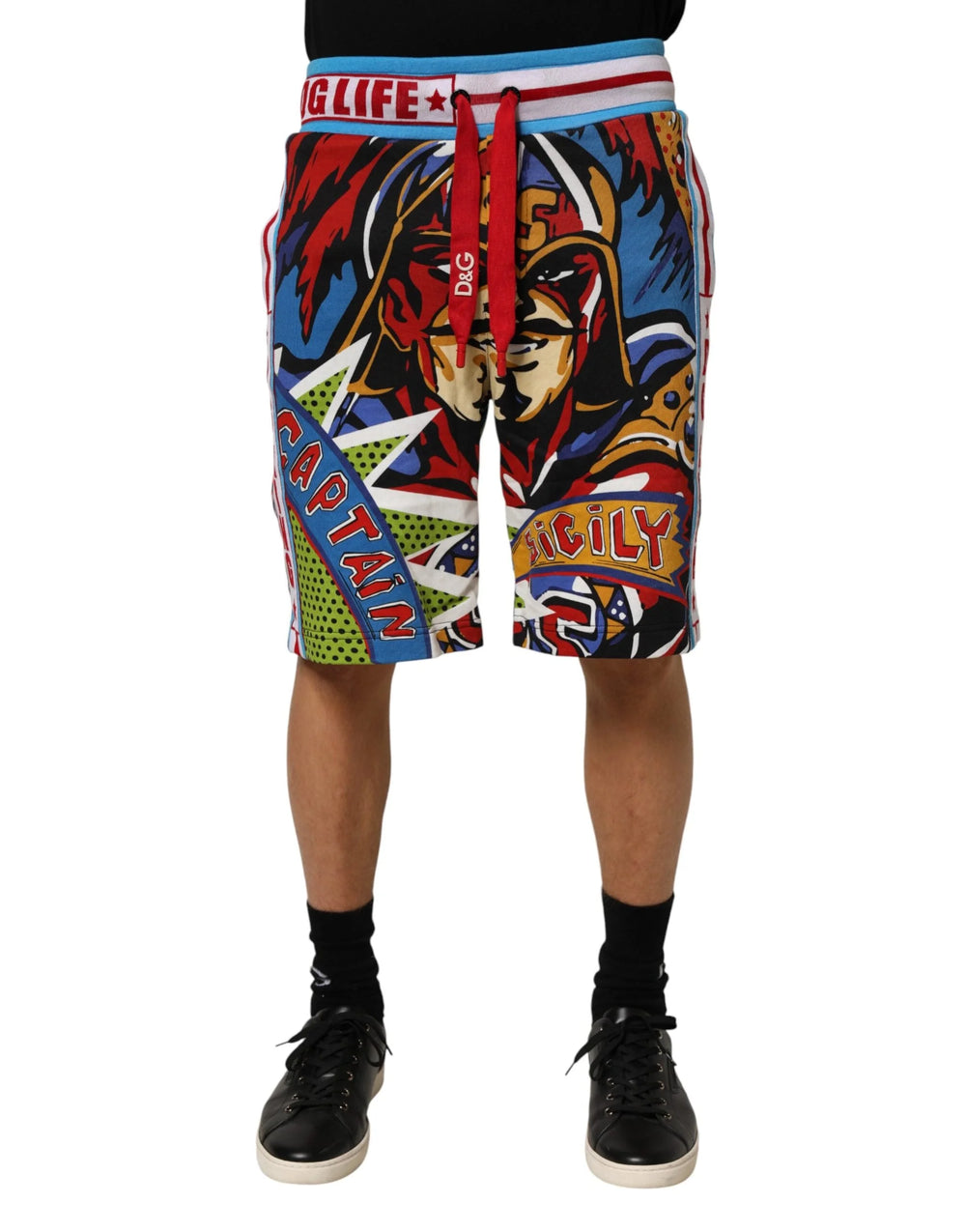 Dolce & Gabbana Multicolor Captain Sicily Men Bermuda Shorts - IT44 | XS - Bermudas