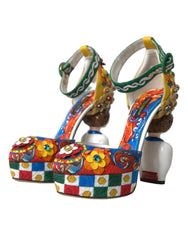 Dolce & Gabbana Multicolor Carretto Embellished Sandals Shoes - EU36.5/US6 - Sandals