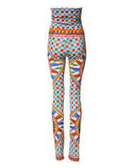 Dolce & Gabbana Multicolor Carretto Leggings High Waist Pants