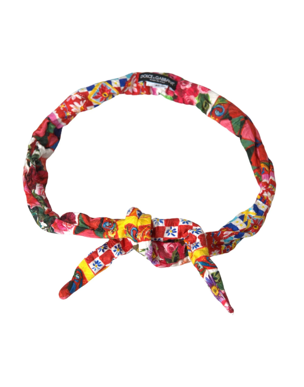 Dolce & Gabbana Multicolor Carretto Print Waist Belt - IT40|S - Belts