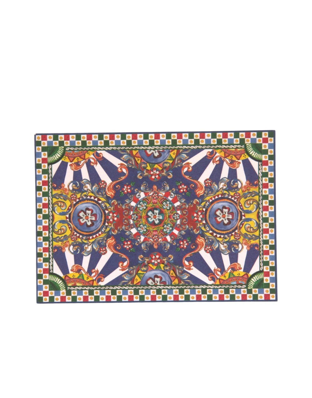 Dolce & Gabbana Multicolor Carretto Siciliano Envelope Post Card Holder - Card Cases