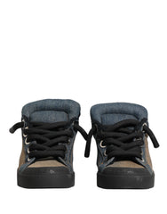 Dolce & Gabbana Multicolor Color Block Denim Low Top Sneakers Shoes - EU44/US11