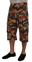 Dolce & Gabbana Multicolor Cotton Camouflaged Cargo Shorts - IT48 | M - Cargo Shorts