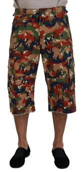 Dolce & Gabbana Multicolor Cotton Camouflaged Cargo Shorts - IT48 | M - Cargo Shorts
