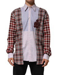 Dolce & Gabbana Multicolor Cotton Collared Checkered Shirt