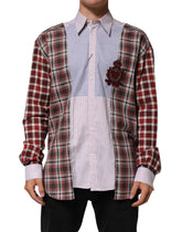 Dolce & Gabbana Multicolor Cotton Collared Checkered Shirt