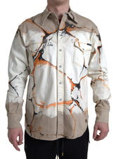 Dolce & Gabbana Multicolor Cotton Collared Denim Shirt - IT40 | M - Shirts