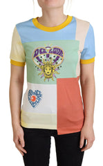 Dolce & Gabbana Multicolor Cotton DG Love Patchwork - T-Shirts