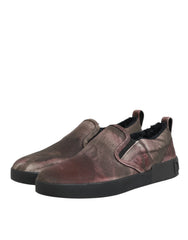 Dolce & Gabbana Multicolor Cotton Low Top Slip On Men Sneakers Shoes - EU44/US11