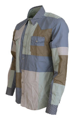 Dolce & Gabbana Multicolor Cotton Patchwork Slim Shirt - Shirts